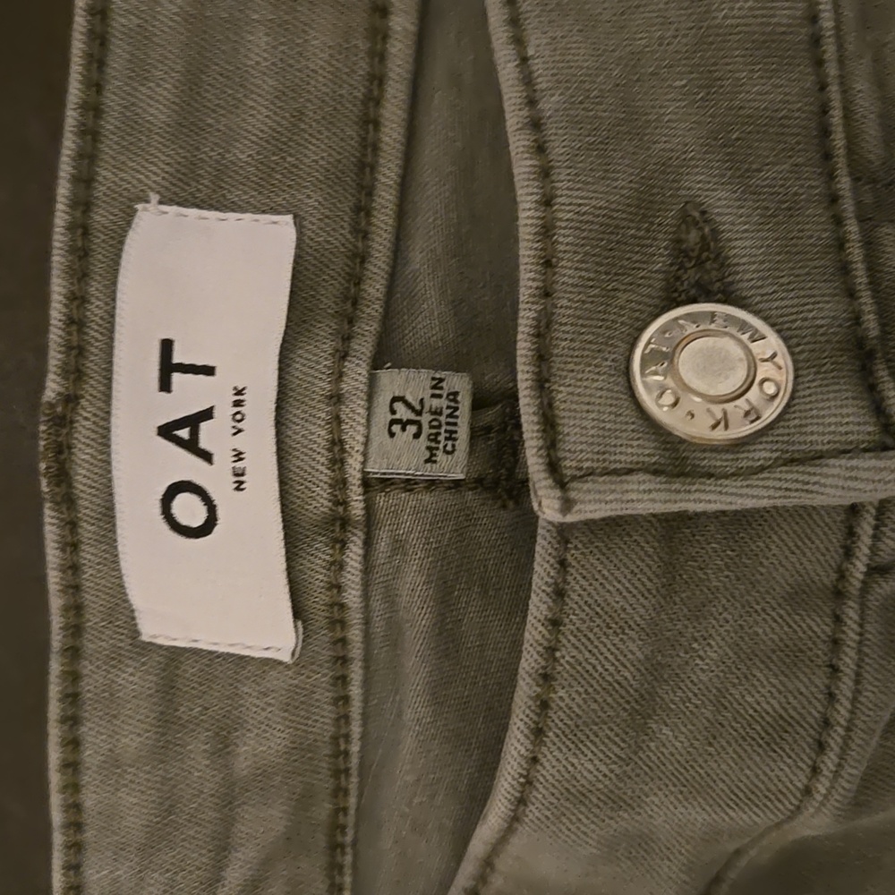 Oat Olive Green Cargo Jeans - Picture 2 of 5